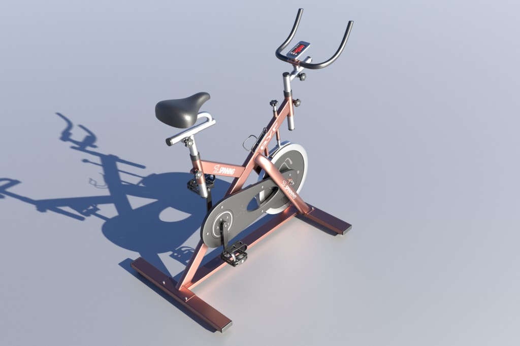 Stationary Spinning Bike 3D Model preview image 1